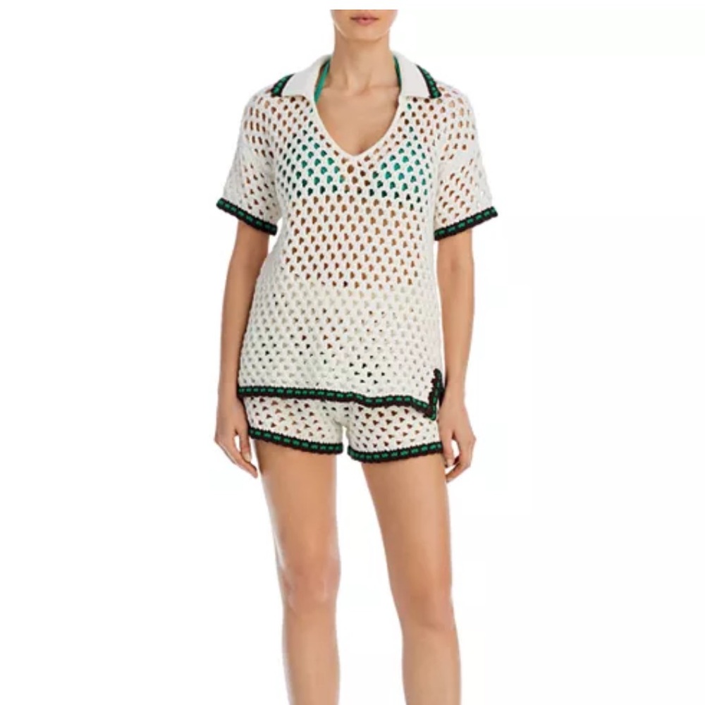 Echo White Crochet Top and Shorts Set